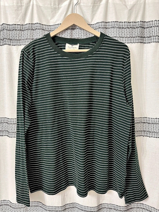 Betsey'S Boutique Shop Tops - Betsey's Boutique Shop Easy Days Striped Long Sleeve Tee Green & White XL